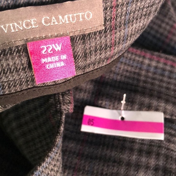 Vince Camuto Pant Houndstooth Plaid Wide Leg Trousers Gray NWT Plus Size 22W - Picture 6 of 9
